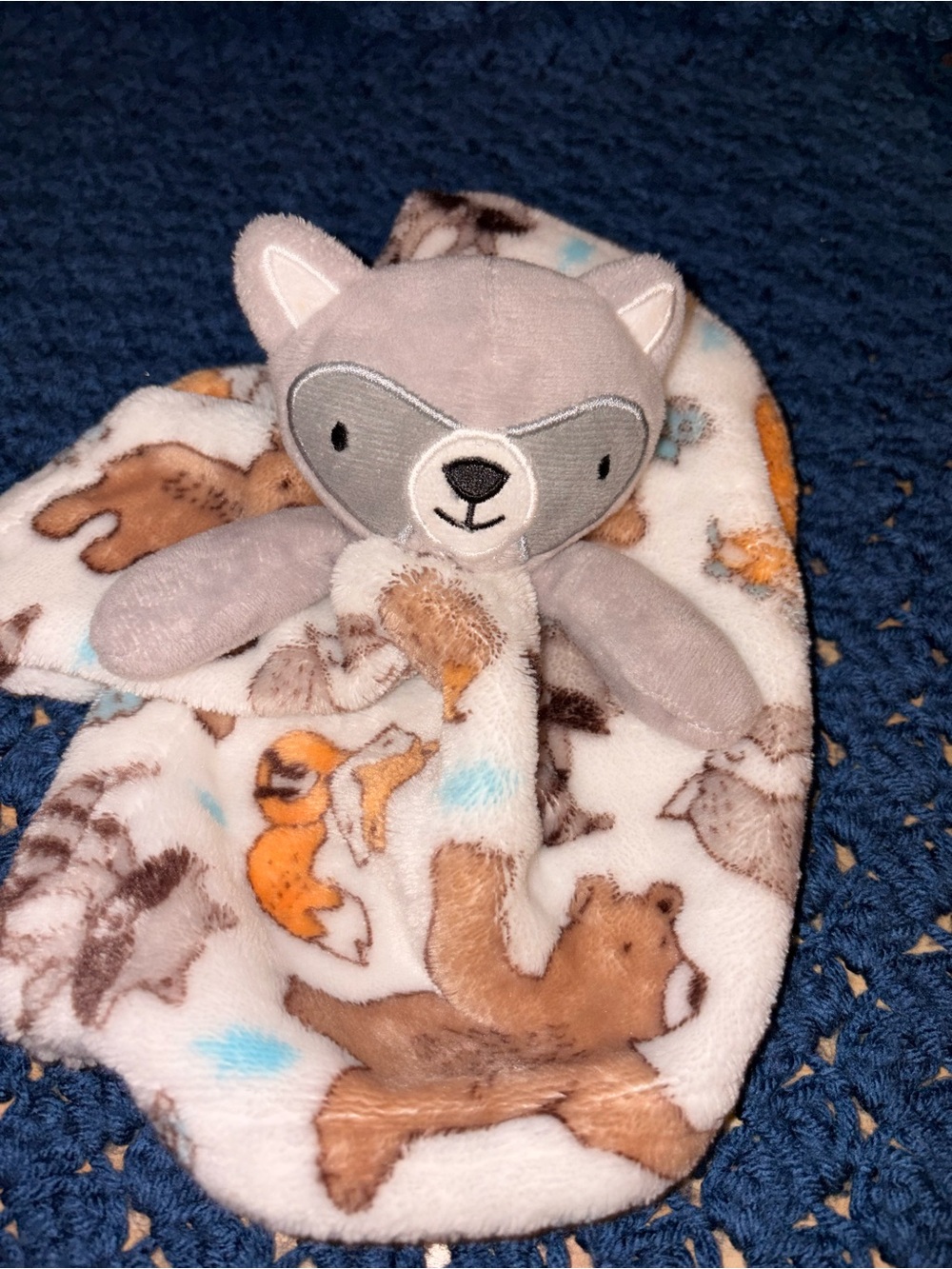 La Bebe favorite Gray Raccoon Lovey Security Blanket for Kids